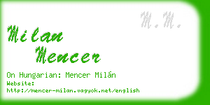 milan mencer business card
