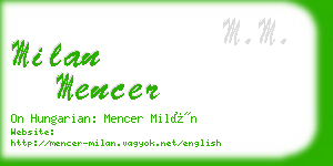 milan mencer business card